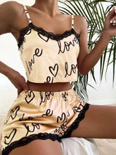 Load image into Gallery viewer, Lazy Love Print Pajamas Suspender Set