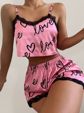 Load image into Gallery viewer, Lazy Love Print Pajamas Suspender Set