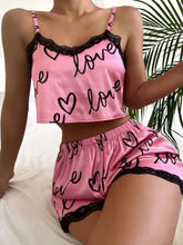 Load image into Gallery viewer, Lazy Love Print Pajamas Suspender Set