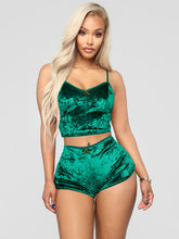 Lade das Bild in den Galerie-Viewer, Vallery Velvet V-neck Underwear Two-Piece Set