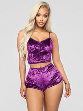 Lade das Bild in den Galerie-Viewer, Vallery Velvet V-neck Underwear Two-Piece Set