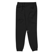 Load image into Gallery viewer, Capital H's Unisex Fleece Sweatpants (White Hoovi Print) Black Logo