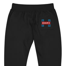 Load image into Gallery viewer, Capital H's Unisex Fleece Sweatpants (Black Hoovi Print) Muted Blue & Muted Red Logo