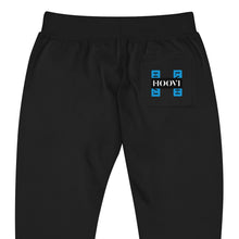 Load image into Gallery viewer, Capital H's Unisex Fleece Sweatpants (Black Hoovi Print) Deep Sky Blue & Black Logo