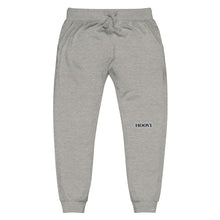 Load image into Gallery viewer, Capital H's Unisex Fleece Sweatpants (Black Hoovi Print) Grey & Black Logo