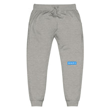 Load image into Gallery viewer, Capital H's Unisex Fleece Sweatpants (White Hoovi Print) Light Blue & Grey Logo