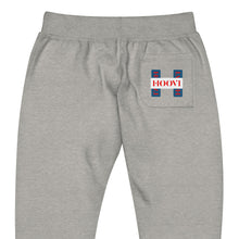 Load image into Gallery viewer, Capital H's Unisex fleece sweatpants (Red Hoovi Print) Muted Blue & White Logo