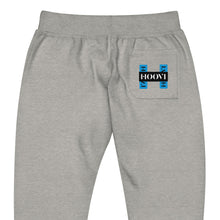 Load image into Gallery viewer, Capital H's Unisex Fleece Sweatpants (Black Hoovi Print) Deep Sky Blue & Black Logo