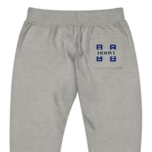 Load image into Gallery viewer, Capital H's Unisex Fleece Sweatpants (White Hoovi Print) Navy Blue and Grey Logo
