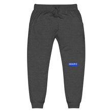 Load image into Gallery viewer, Capital H's Unisex Fleece Sweatpants (White Hoovi Print) Royal Blue Logo