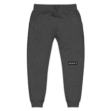 Load image into Gallery viewer, Capital H's Unisex Fleece Sweatpants (White Hoovi Print) Black Logo