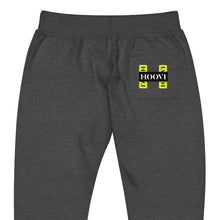 Load image into Gallery viewer, Capital H's Unisex Fleece Sweatpants (Black Hoovi Print) Neon Yellow & Black Logo