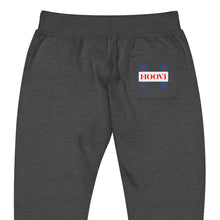 Load image into Gallery viewer, Capital H's Unisex fleece sweatpants (Red Hoovi Print) Muted Blue & White Logo
