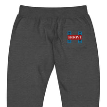 Load image into Gallery viewer, Capital H's Unisex Fleece Sweatpants (Black Hoovi Print) Muted Blue & Muted Red Logo