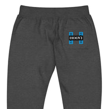 Load image into Gallery viewer, Capital H's Unisex Fleece Sweatpants (Black Hoovi Print) Deep Sky Blue & Black Logo