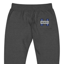 Load image into Gallery viewer, Capital H's Unisex Fleece Sweatpants (White Hoovi Print) Navy Blue and Grey Logo