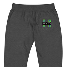 Load image into Gallery viewer, Capital H's Unisex fleece sweatpants (Blue Hoovi Print) Neon Green & Black Logo