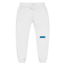 Load image into Gallery viewer, Capital H's Unisex Fleece Sweatpants (Black Hoovi Print) Deep Sky Blue & Black Logo