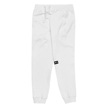 Load image into Gallery viewer, Capital H's Unisex Fleece Sweatpants (White Hoovi Print) Black Logo
