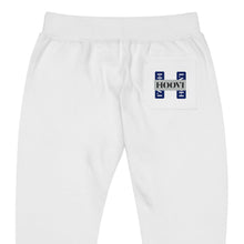 Load image into Gallery viewer, Capital H's Unisex Fleece Sweatpants (White Hoovi Print) Navy Blue and Grey Logo