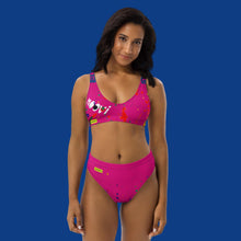 Load image into Gallery viewer, Color-splash high-waisted bikini
