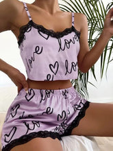 Load image into Gallery viewer, Lazy Love Print Pajamas Suspender Set
