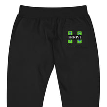 Cargar imagen en el visor de la galería, Capital H&#39;s Unisex fleece sweatpants (Blue Hoovi Print) Neon Green &amp; Black Logo
