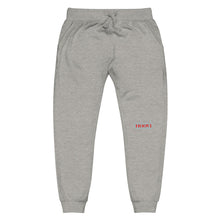 Load image into Gallery viewer, Capital H&#39;s Unisex Fleece Sweatpants (Red Hoovi Print) Grey &amp; White Logo
