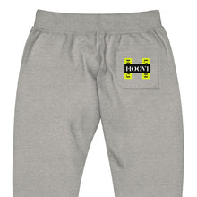 Load image into Gallery viewer, Capital H&#39;s Unisex Fleece Sweatpants (Black Hoovi Print) Neon Yellow &amp; Black Logo
