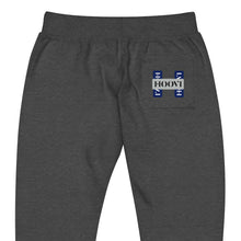 Load image into Gallery viewer, Capital H&#39;s Unisex Fleece Sweatpants (White Hoovi Print) Navy Blue and Grey Logo

